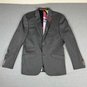 Au Noir Charcoal Blazer Coat with Colorful Lining